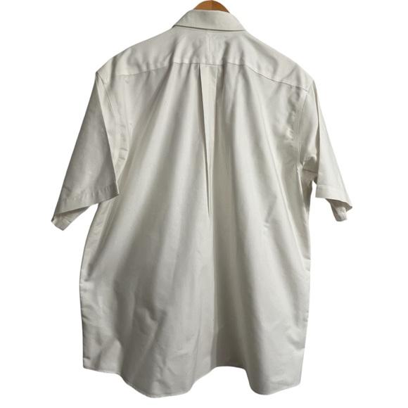 L.L. Bean White Short Sleeve Button Down Shirt 17 REG Traditional Fit XL - Picture 4 of 4